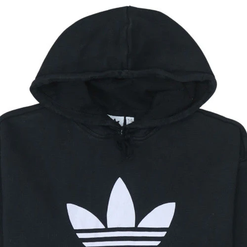 Adidas Women's Black Pullover Hoodie UK 8 Trefoil Logo Casual Sweatshirt - Image 7