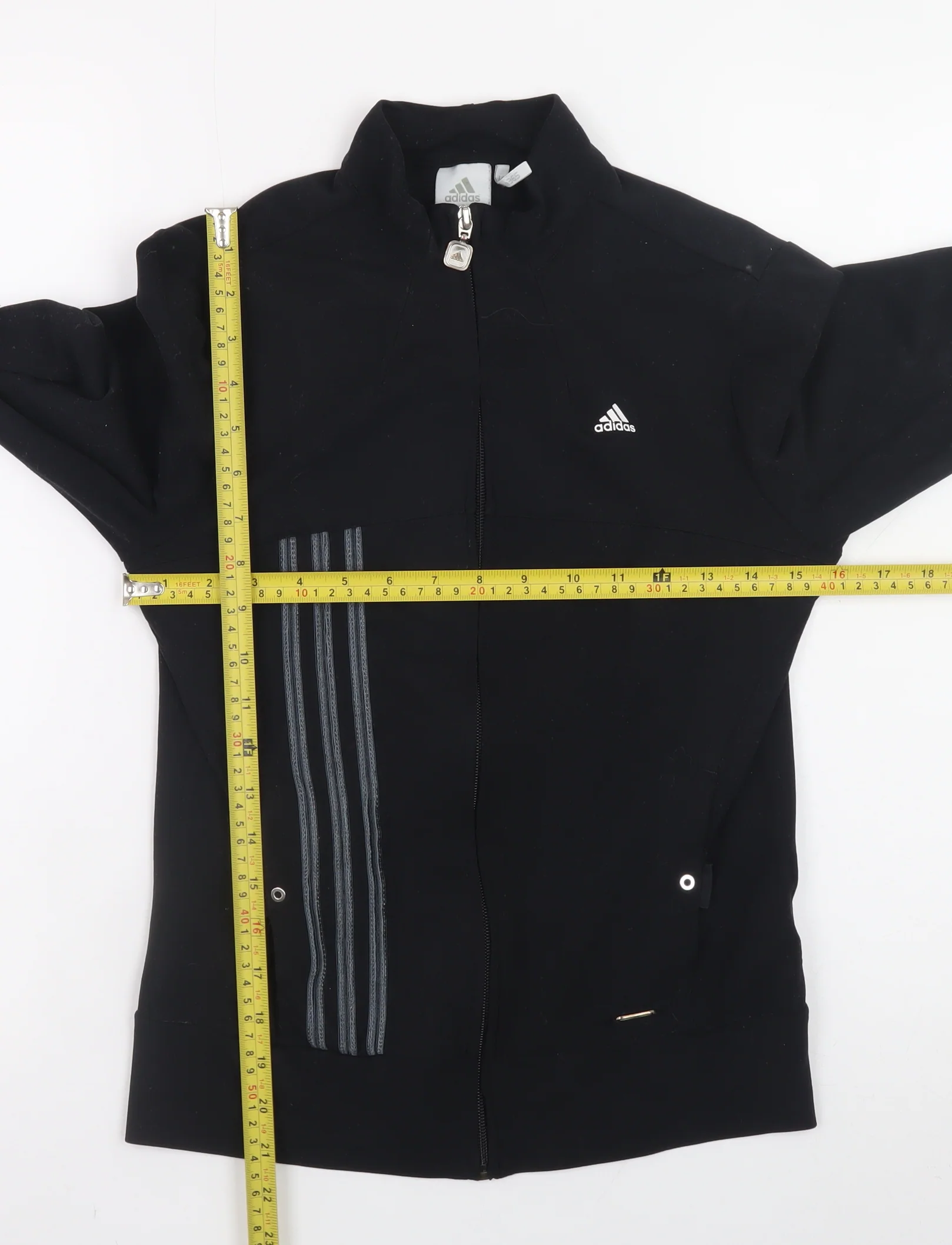 Adidas Womens Black Size 12 Slim Fit Full Zip Sports Jacket - Image 2