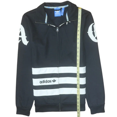 Adidas Womens Black Track Jacket Size M Full Zip Sportswear - Image 3