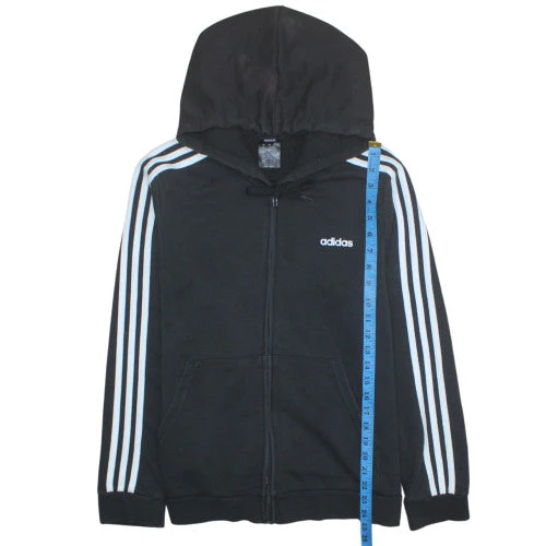 Adidas Womens Black XL Full Zip Hoodie with Stripes - Image 3