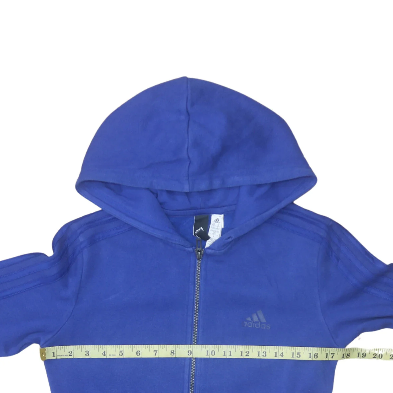 Adidas Womens Blue Full Zip Hooded Sweatshirt XS Relaxed Fit - Image 2