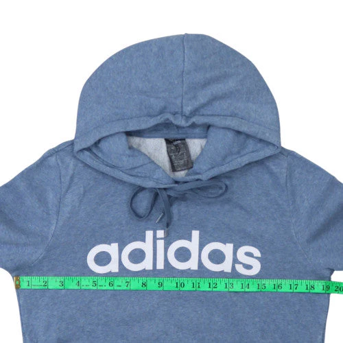 Adidas Womens Blue Pullover Hoodie Small Hooded Logo Sweatshirt - Image 2