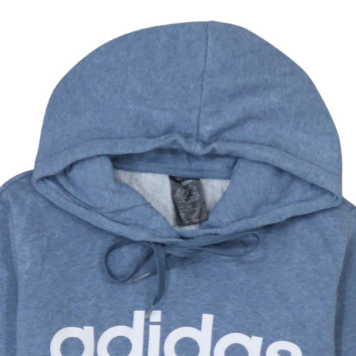 Adidas Womens Blue Pullover Hoodie Small Hooded Logo Sweatshirt - Image 7