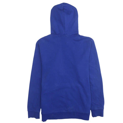 Adidas Womens Blue Pullover Hoodie Sweatshirt M 12-14 Hooded Logo - Image 4