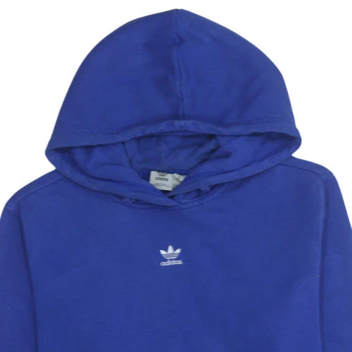 Adidas Womens Blue Pullover Hoodie Sweatshirt M 12-14 Hooded Logo - Image 8