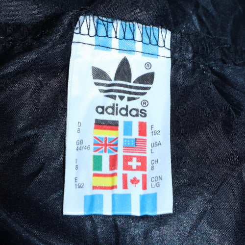 Adidas Womens Blue Retro Windbreaker Jacket L Hooded Full Zip Lightweight - Image 6