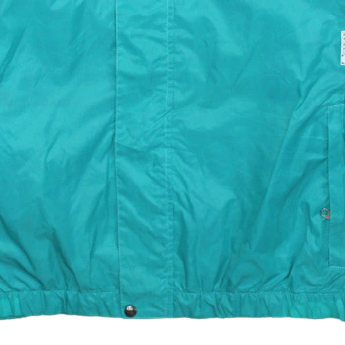 adidas Womens Blue Windbreaker Jacket Size 12 Retro Hooded 90s Style - Image 7