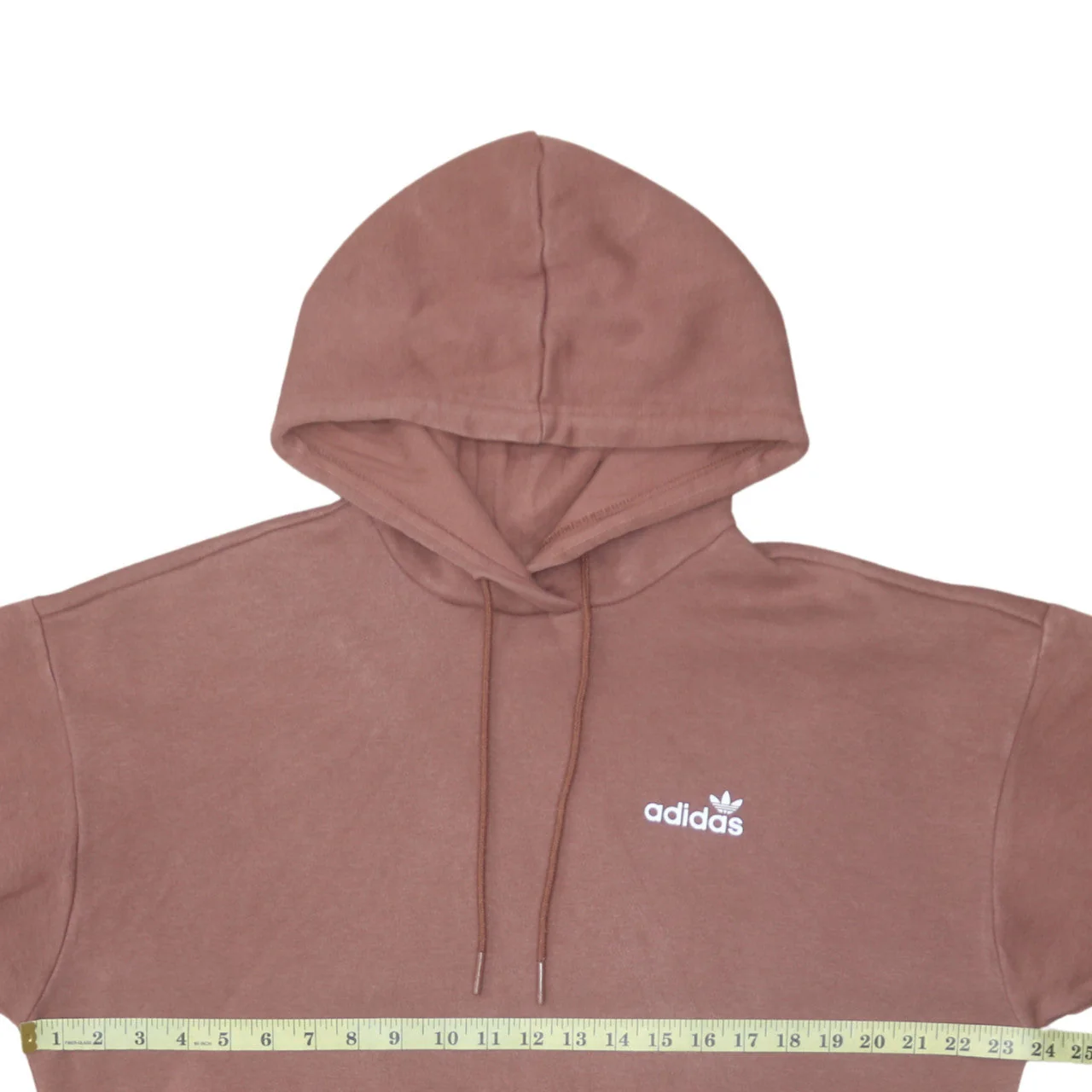 Adidas Womens Brown Pullover Hoodie Size 12 Cotton Blend Logo Design - Image 3
