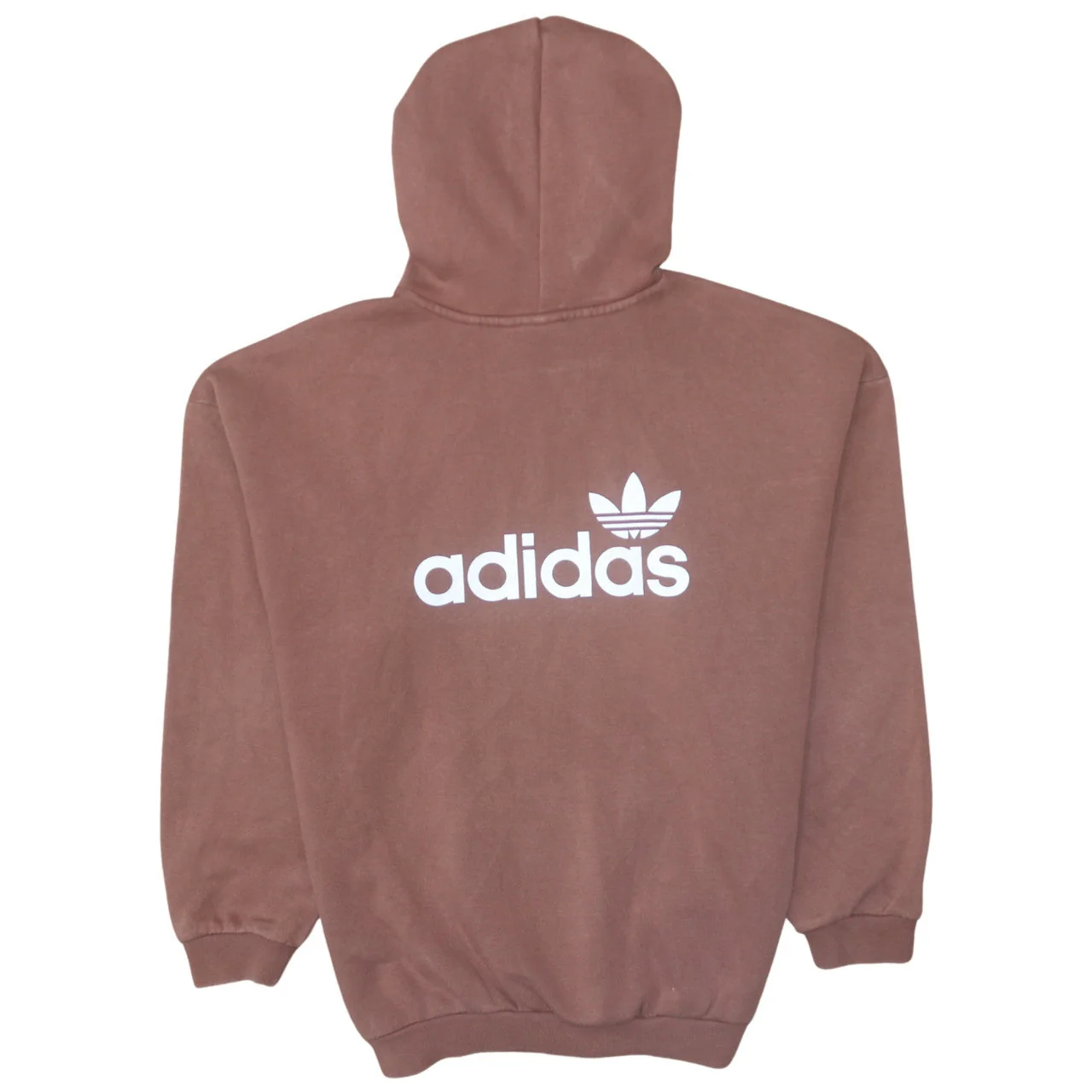 Adidas Womens Brown Pullover Hoodie Size 12 Cotton Blend Logo Design - Image 4