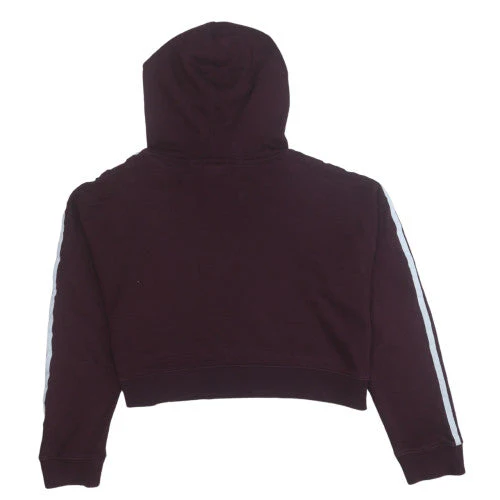 Adidas Womens Burgundy Cropped Hoodie Size 8 Cotton Blend - Image 4