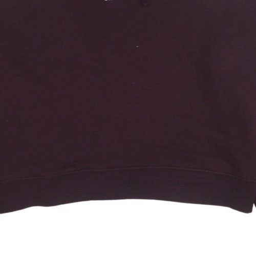 Adidas Womens Burgundy Cropped Hoodie Size 8 Cotton Blend - Image 8