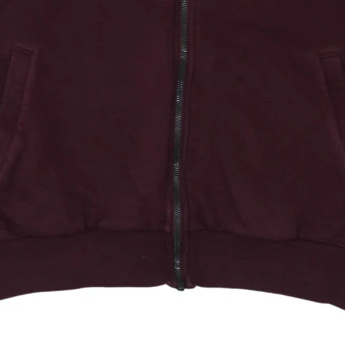 Adidas Womens Burgundy Full Zip Hoodie Size XL Cotton Blend - Image 7