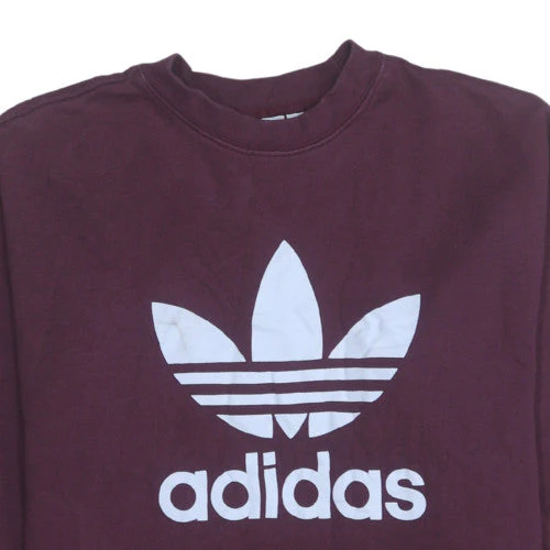 Adidas Womens Burgundy Sweatshirt UK 12 Crew Neck Long Sleeve - Image 6