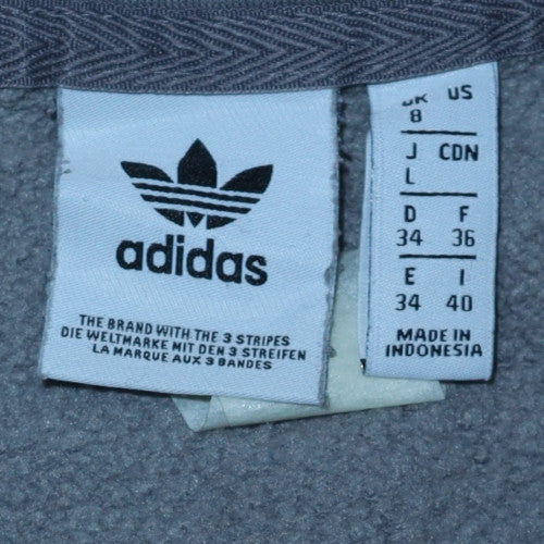 Adidas Womens Grey 1/4 Zip Pullover Sweatshirt Size 8 - Image 6