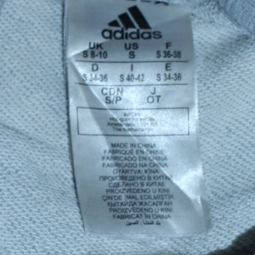 Adidas Womens Grey Full Zip Hoodie Small S 8-10 Cotton Blend Sportswear - Image 5