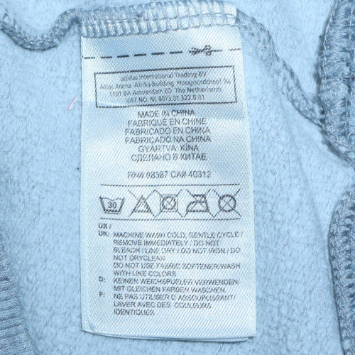 Adidas Womens Grey Hoodie Size 12 Pullover with Pink Stripes - Image 5