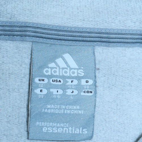Adidas Womens Grey Hoodie Size 12 Pullover with Pink Stripes - Image 6