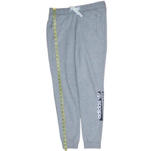 Adidas Womens Grey Jogger Sweatpants Size 12 Drawstring Regular Fit - Image 2