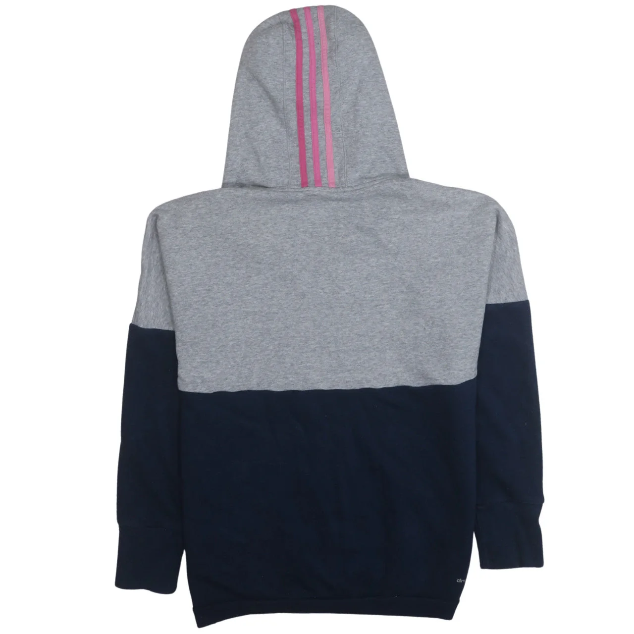 Adidas Womens Grey & Navy Full Zip Hoodie Size 12-14 M - Image 4