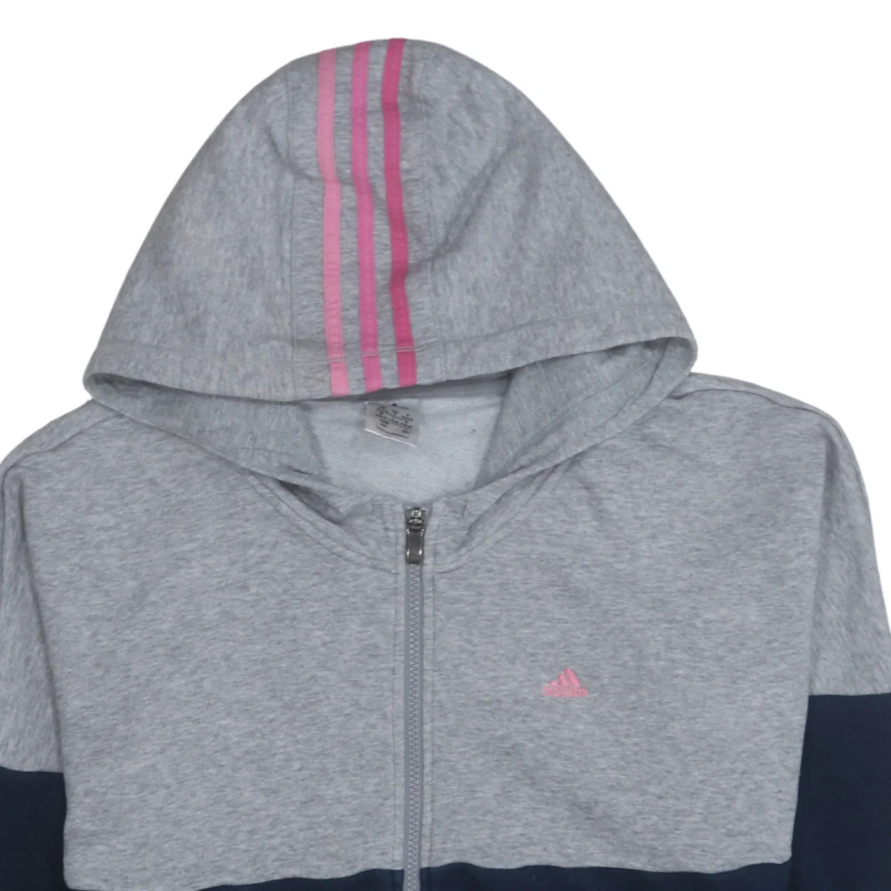 Adidas Womens Grey & Navy Full Zip Hoodie Size 12-14 M - Image 8