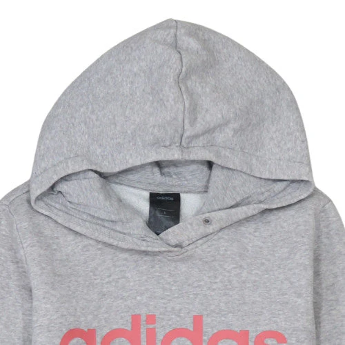 Adidas Womens Grey Pullover Hoodie Small Cotton Blend Casual - Image 8