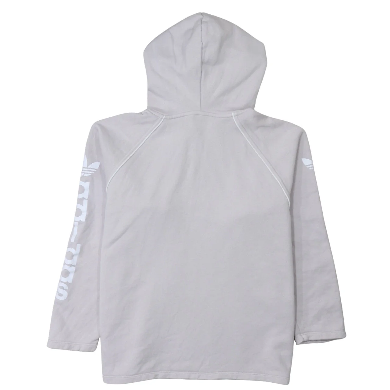 Adidas Womens Grey Pullover Hoodie UK 6 XS Long Sleeve Logo Cotton - Image 4