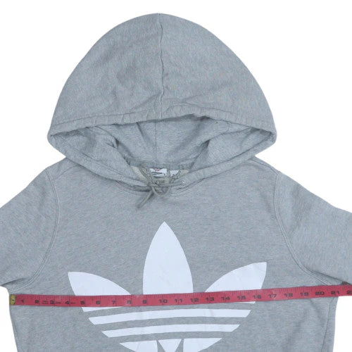 Adidas Women's Grey Trefoil Pullover Hoodie Size 16 UK - Image 2