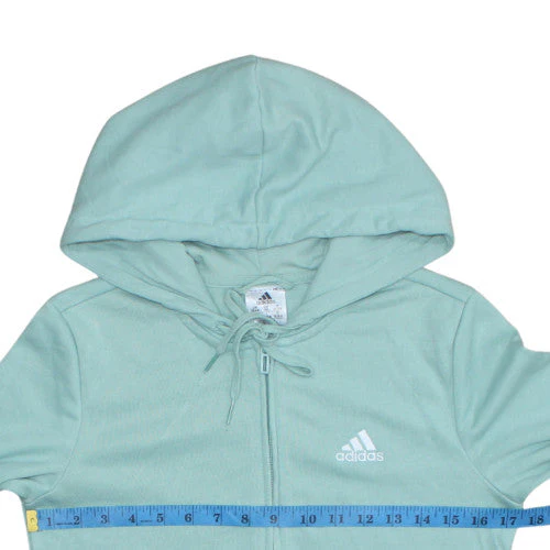 Adidas Womens Mint Green Full Zip Hoodie XS Cotton Blend - Image 3
