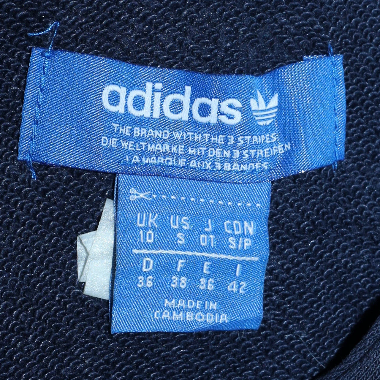 Adidas Womens Navy Blue 1/4 Zip Hoodie Size 10 Cotton Blend Casual - Image 5