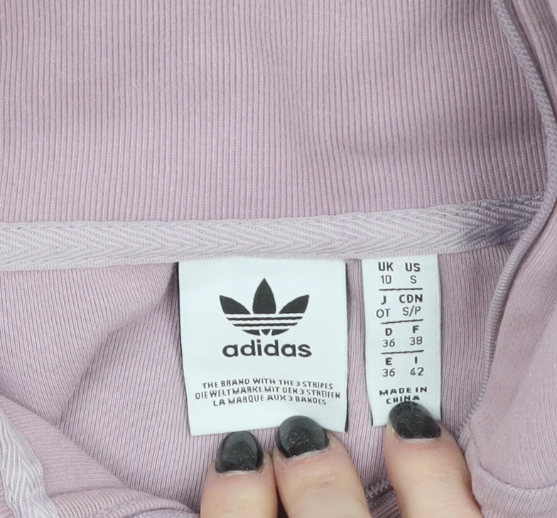 Adidas Womens Pink 1/2 Zip Pullover Sweatshirt Size 10 - Image 5