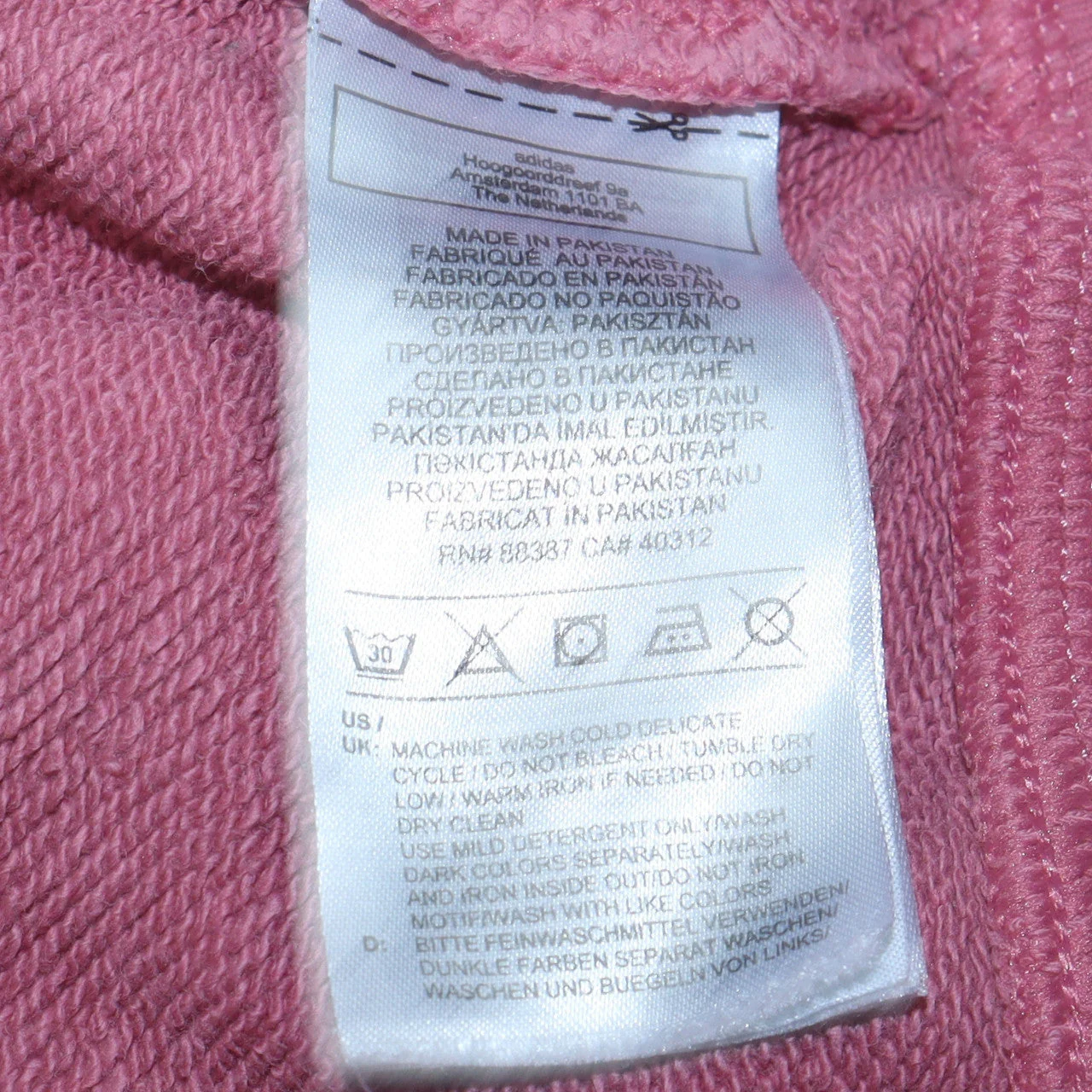 Adidas Womens Pink Crew Neck Long Sleeve Sweatshirt UK 14 - Image 5