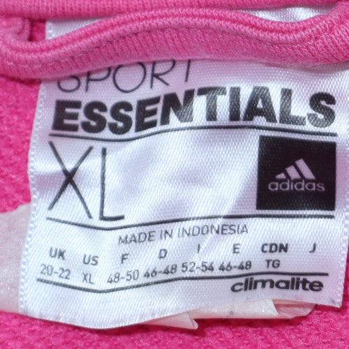 Adidas Womens Pink Full Zip Hoodie XL Sport Essentials Climalite - Image 5