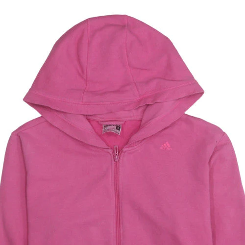 Adidas Womens Pink Full Zip Hoodie XL Sport Essentials Climalite - Image 7