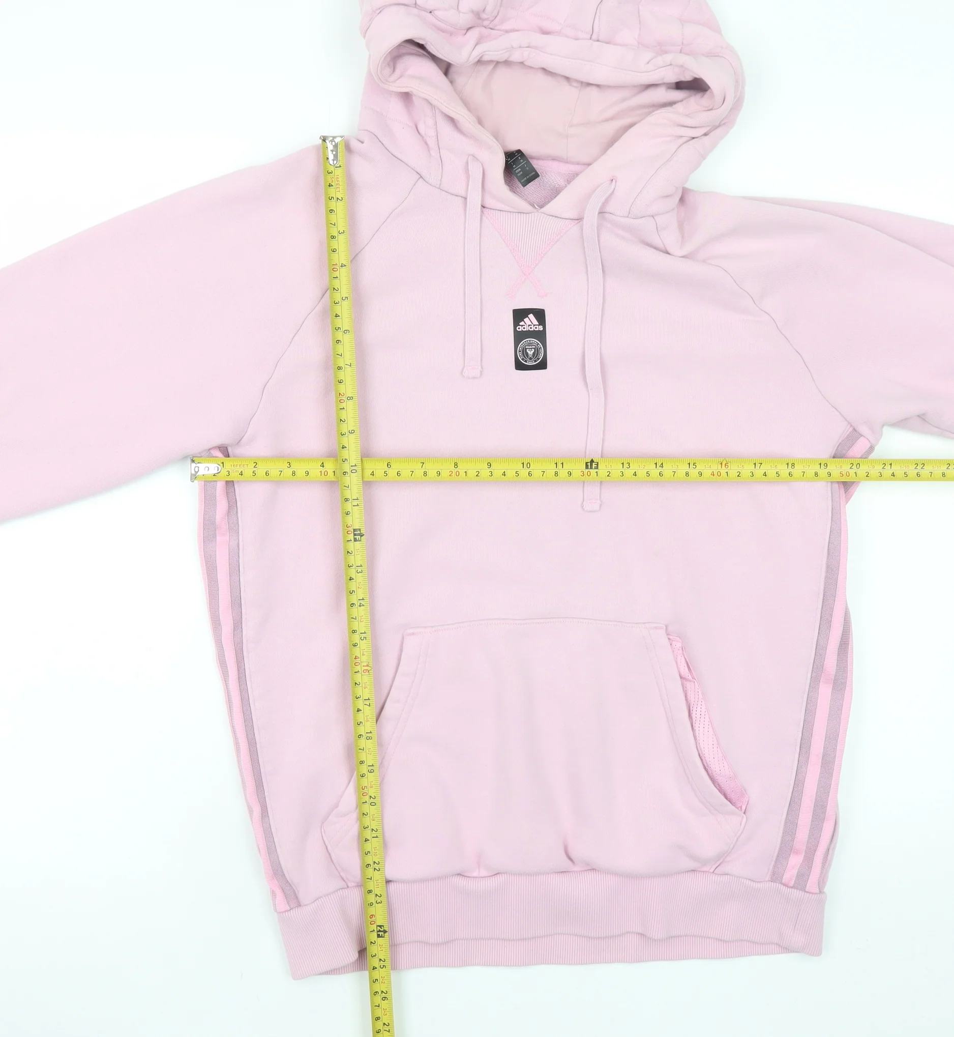 Adidas Womens Pink Hooded Pullover Hoodie Medium Cotton Casual - Image 2