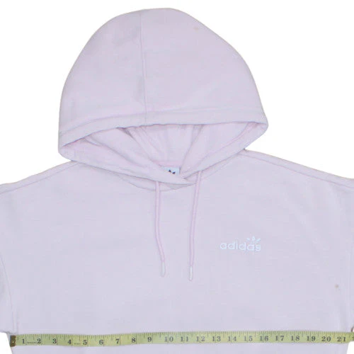 Adidas Womens Pink Hooded Pullover Sweatshirt Size 4 UK Cotton Blend - Image 2