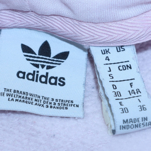 Adidas Womens Pink Hooded Pullover Sweatshirt Size 4 UK Cotton Blend - Image 5