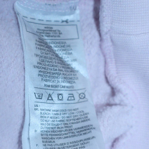 Adidas Womens Pink Hooded Pullover Sweatshirt Size 4 UK Cotton Blend - Image 6