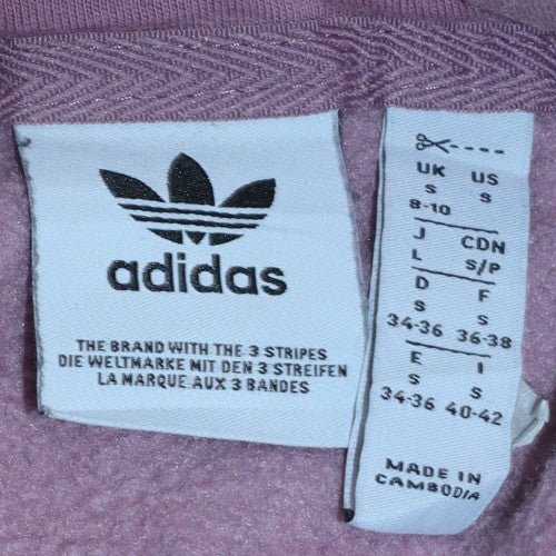 Adidas Womens Pink Hooded Pullover Sweatshirt Size S Cotton Blend - Image 5