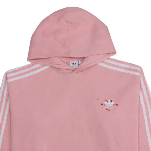 Adidas Womens Pink Hoodie Size 16 Pullover Hooded Sweatshirt - Image 8