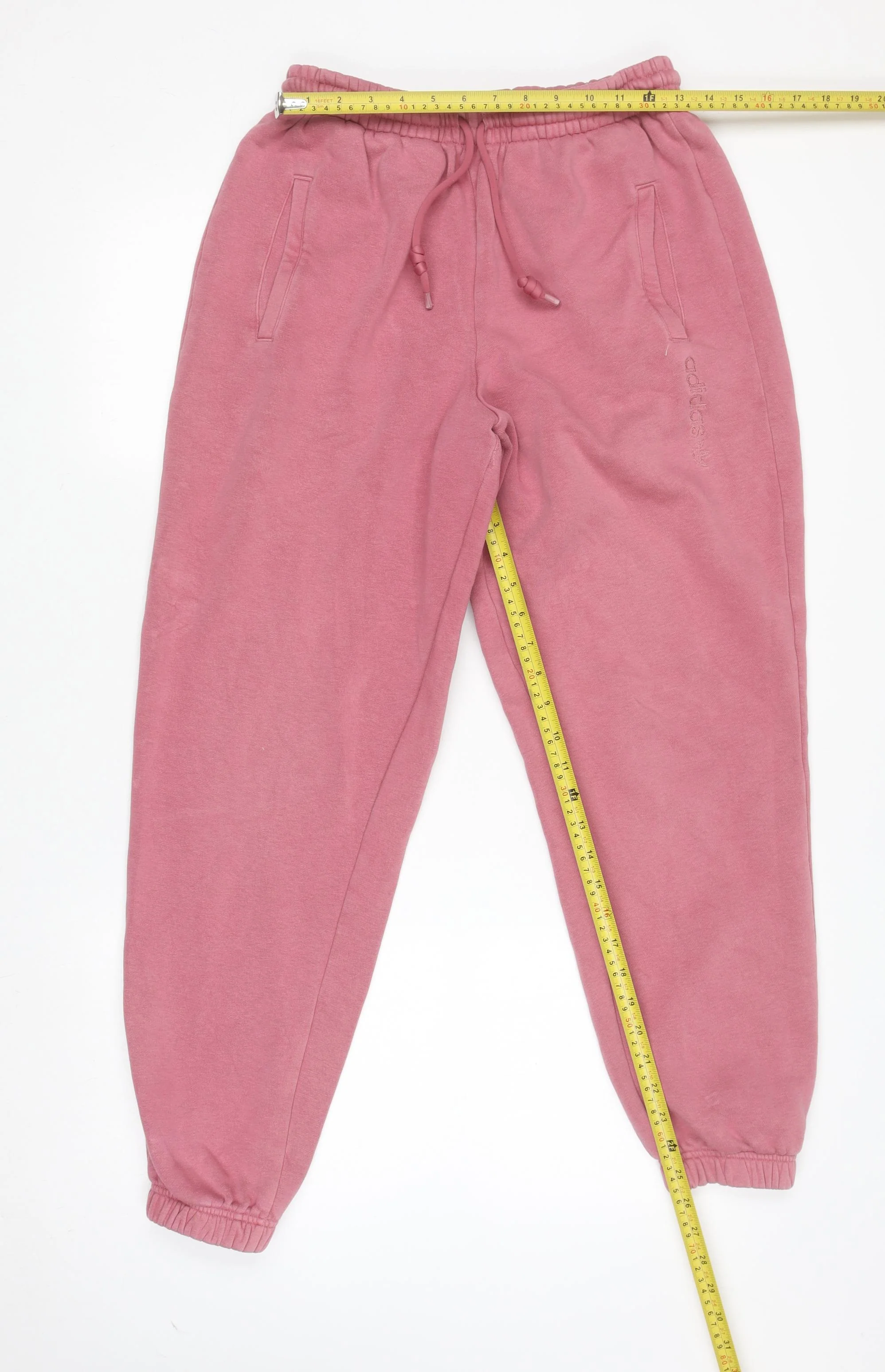 Adidas Womens Pink Jogger Sweatpants Size 10 Cotton Blend Tapered Fit - Image 2
