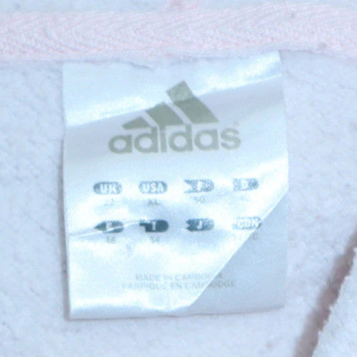 Adidas Womens Pink Pullover Hoodie Size 10 Cotton Blend Logo Sweatshirt - Image 5