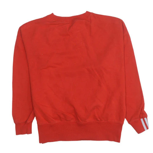 Adidas Womens Red Crew Neck Pullover Sweatshirt Size 8 - Image 4