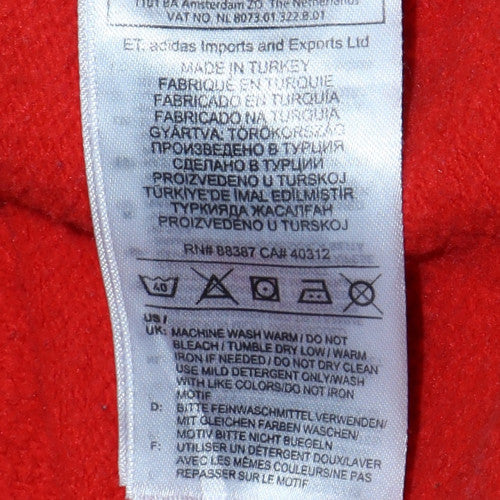 Adidas Womens Red Crew Neck Pullover Sweatshirt Size 8 - Image 6