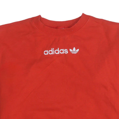 Adidas Womens Red Crew Neck Pullover Sweatshirt Size 8 - Image 8