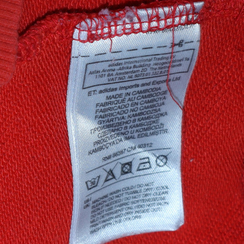 Adidas Womens Red Trefoil Pullover Hoodie Size 14 Cotton Blend - Image 6