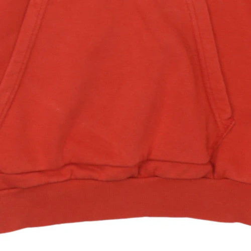 Adidas Womens Red Trefoil Pullover Hoodie Size 14 Cotton Blend - Image 7