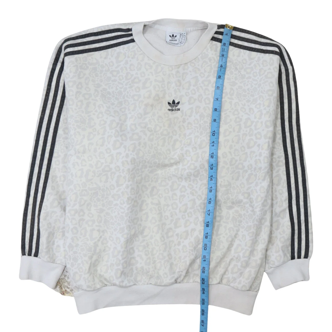 Adidas Womens White Animal Print Crew Neck Sweatshirt Size 12 - Image 2