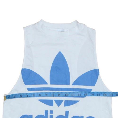 Adidas Women's White Cotton Tank Top Size 10 Crew Neck Sleeveless - Image 2