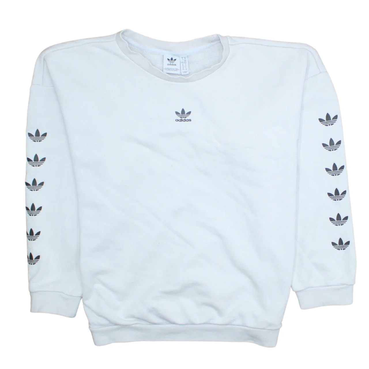 Adidas Women's White Crew Neck Long Sleeve Sweatshirt Size M