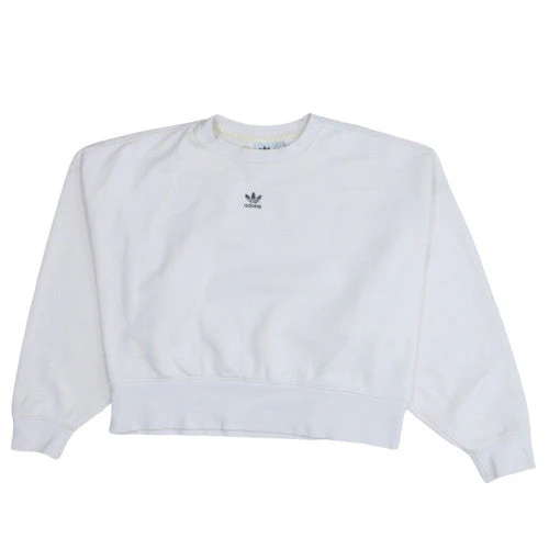 Adidas Womens White Crew Neck Pullover Sweatshirt Size 10